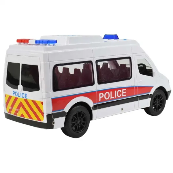 Furgone della polizia bianco telecomandato RC con effetti luminosi 2,4GHz scala 1/12 30cm immagine 2