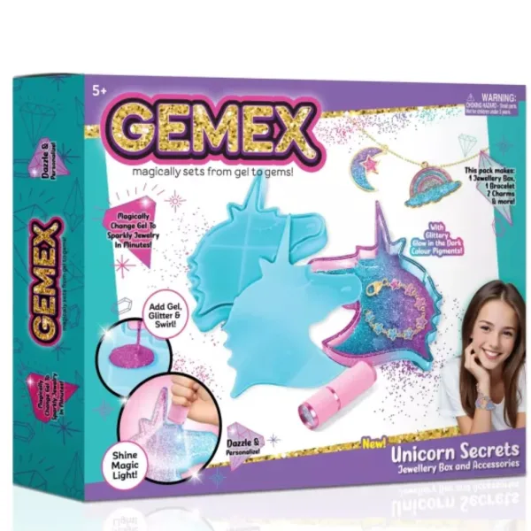 Gemex: Set di creazione di gioielli testa di unicorno con gemme in gel immagine 1