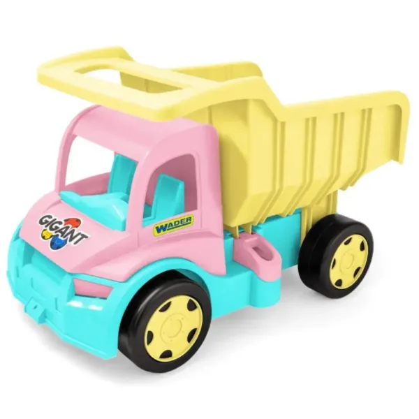 Gigante dumper gigante con capacità di carico di 150 kg in colore rosa-giallo - Wader immagine 1