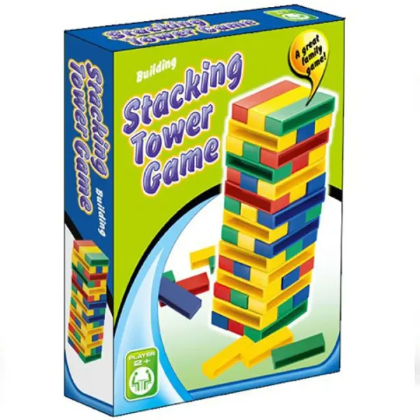 Gioco da tavolo Jenga a torre colorata. immagine 1