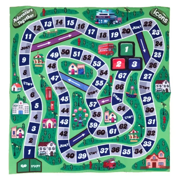 Gioco da tavolo con camion dei pompieri Tappeto da gioco 70x70cm immagine 2