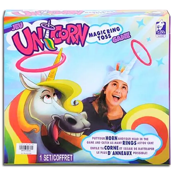 Gioco di abilità con lancio di anelli a forma di unicorno immagine 1