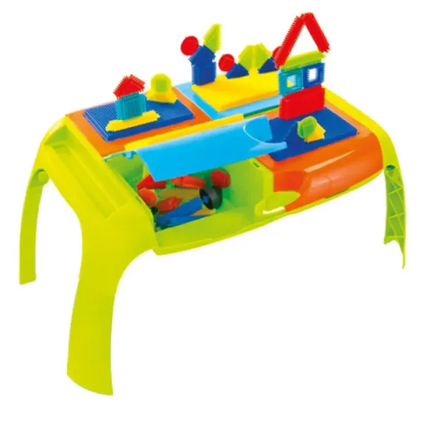 Gioco di costruzione con punte colorate e tavolo portatile immagine 1