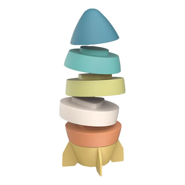 Gioco di costruzione: torre a forma di razzo 10x10x20 cm immagine 2