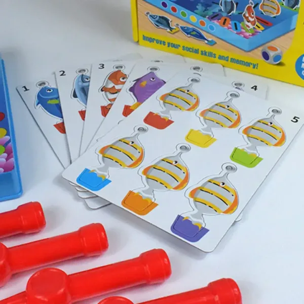 Gioco di memoria con pesci e canne da pesca immagine 4