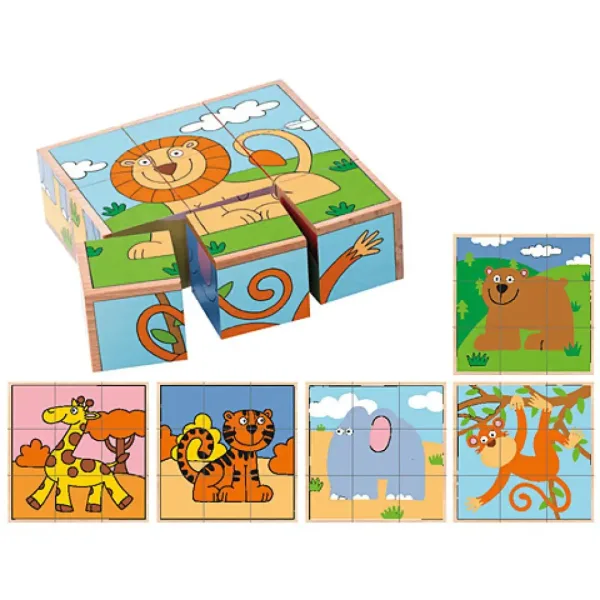 Gioco di puzzle in legno con animali esotici immagine 2