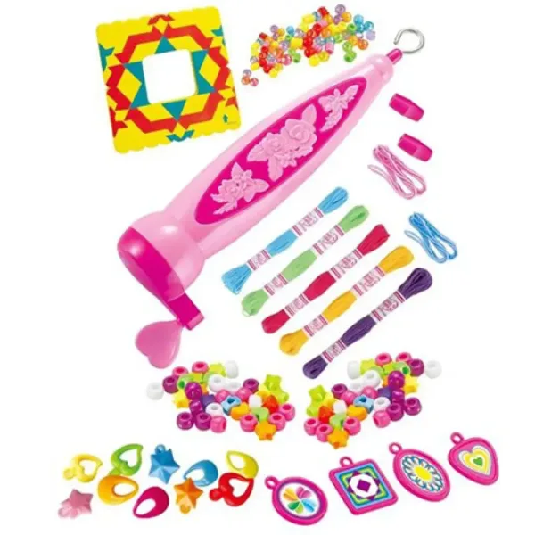 GlamorGirl: Set di perline per creare gioielli con oltre 500 perline, accessori e macchina per infilare perline immagine 2
