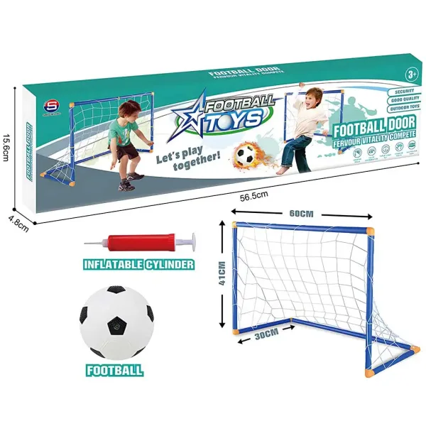 GoalBuddies: Set Porta da Calcio con Palla e Pompa 60x41x30cm immagine 3