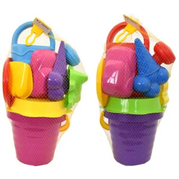 Grande set da spiaggia con secchiello ondulato 10 pezzi - D-Toys immagine 3