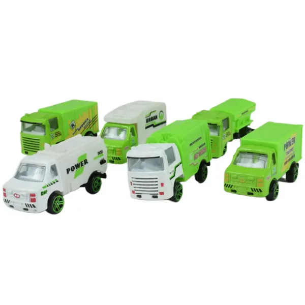 Greening Car: Set di 6 camion per la raccolta dei rifiuti immagine 8