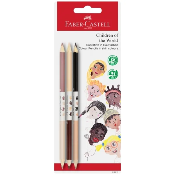 Hai detto: Faber-Castell: Set di matite colorate color pelle "Children of the World", confezione da 3 pezzi. immagine 1