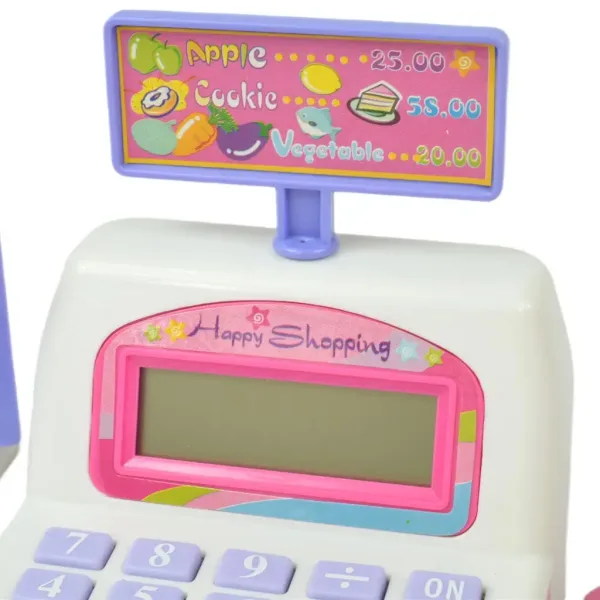 Happy Shopping: Registratore di cassa bianco-rosa con suono e accessori 20x12cm immagine 7