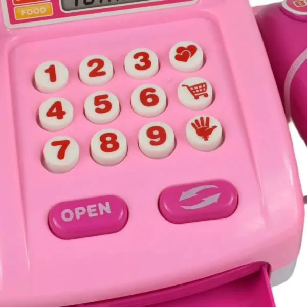 Happy Shopping: Registratore di cassa rosa con suoni e accessori 22x10x15cm immagine 4