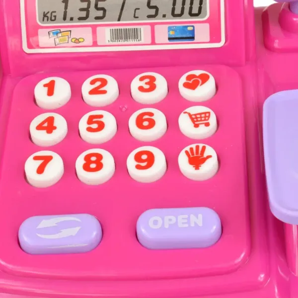 Happy Shopping: Registratore di cassa rosa con suoni e accessori 23x14cm immagine 4