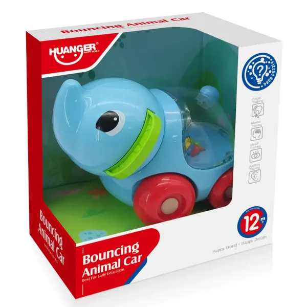 Happy World: Elefante sonaglio con ruote 11 cm immagine 3