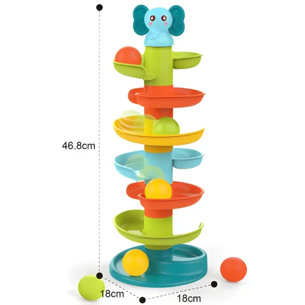 Happy World: Pista di biglie con elefanti felici 47cm immagine 3