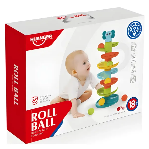 Happy World: Pista di biglie con elefanti felici 47cm immagine 4