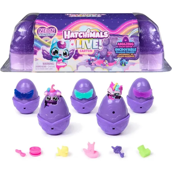 Hatchimals Alive!: Porta Uova Arcobaleno Neon - Spin Master immagine 3