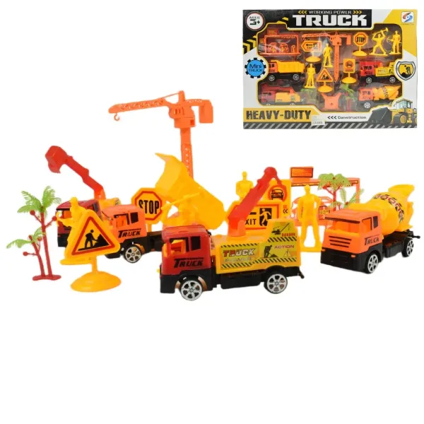Heavy Duty: Set di giochi da costruzione con auto a retrocarica e accessori immagine 15
