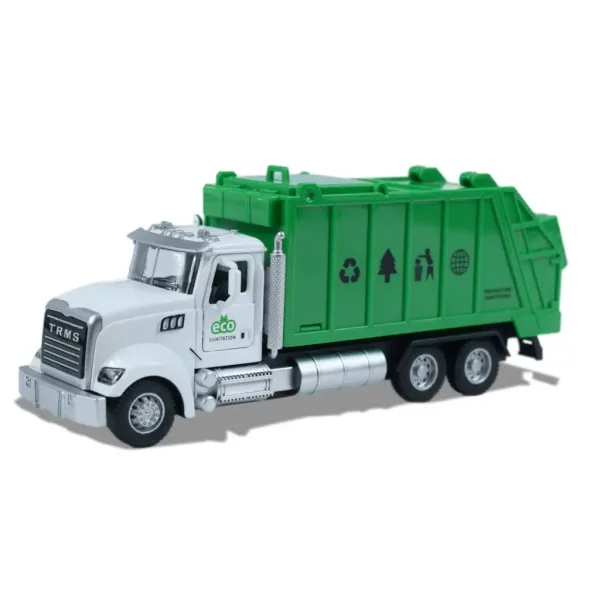Heavy Duty Truck: Modello di camion per la raccolta differenziata in metallo con porte apribili e bidone 1/36 immagine 3