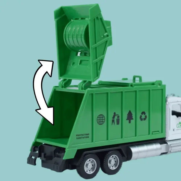 Heavy Duty Truck: Modello di camion per la raccolta differenziata in metallo con porte apribili e bidone 1/36 immagine 5