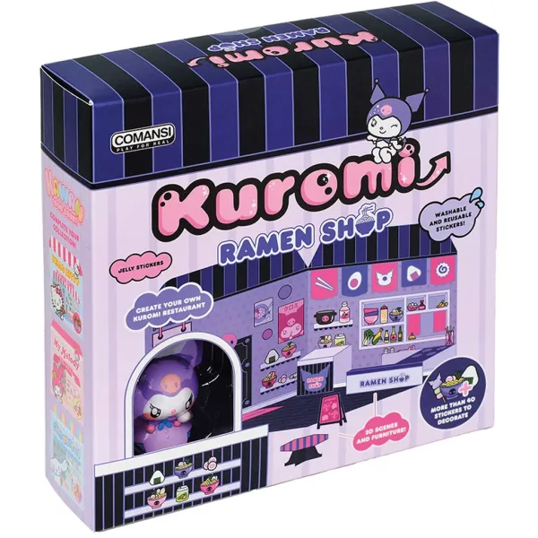 Hello Kitty: Kuromi Ramen Shop figura con casa decorabile con adesivi - Comansi immagine 1