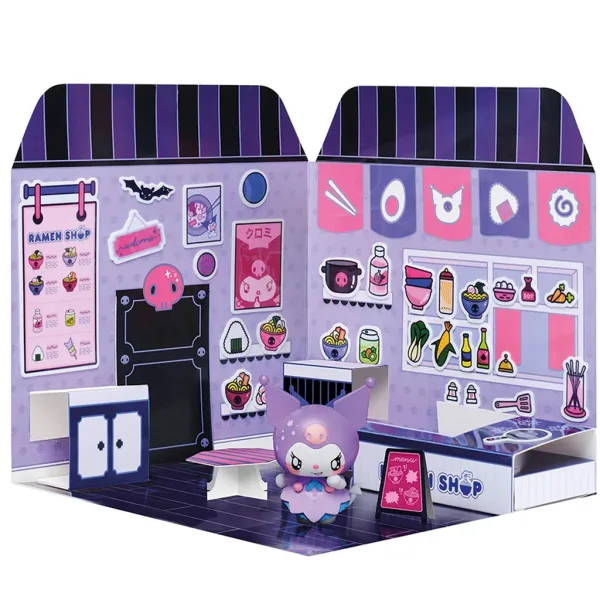 Hello Kitty: Kuromi Ramen Shop figura con casa decorabile con adesivi - Comansi immagine 3