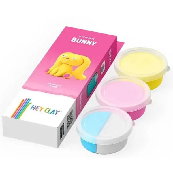 Hey Clay: Set di pasta modellabile con figura di coniglietto morbido e soffice immagine 2