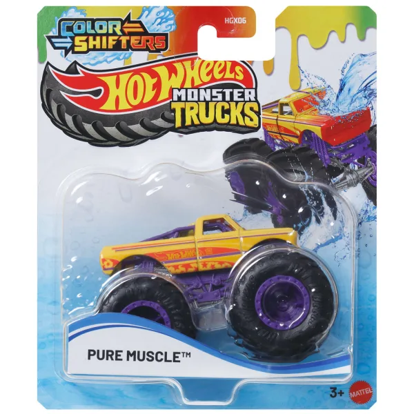 Hot Wheels Monster Truck: Pure Muscle macchinina che cambia colore 1/64 - Mattel immagine 1