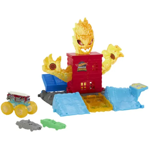 Hot Wheels: Monster Trucks Power Smashers set da pista mostro di fuoco - Mattel immagine 2