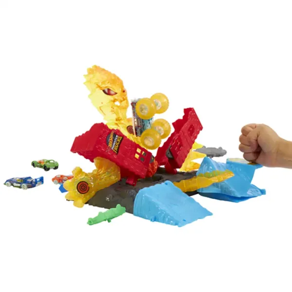 Hot Wheels: Monster Trucks Power Smashers set da pista mostro di fuoco - Mattel immagine 4