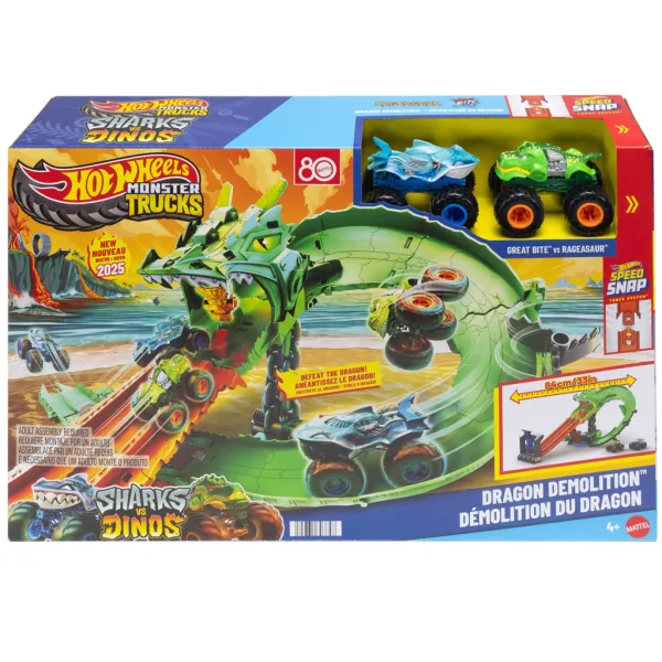 Hot Wheels Monster Trucks: Set pista Corsa del Drago - Mattel immagine 1
