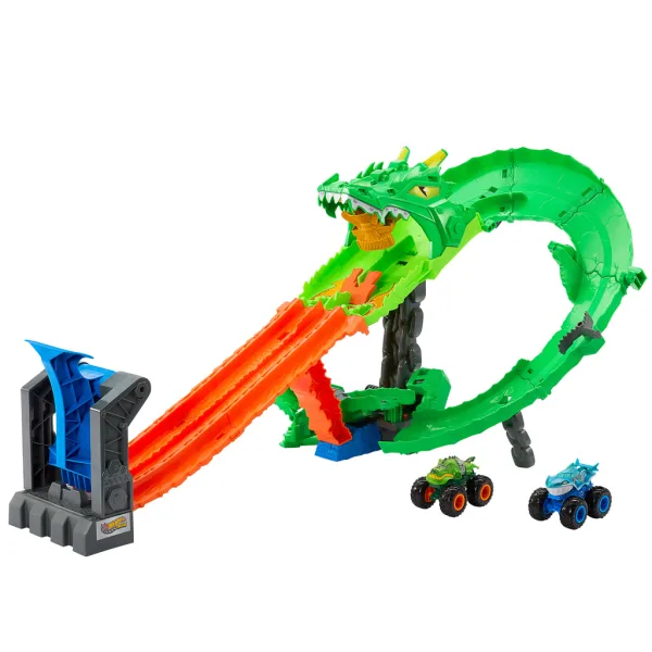 Hot Wheels Monster Trucks: Set pista Corsa del Drago - Mattel immagine 2
