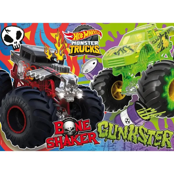 Hot Wheels Monster Trucks maxi pavimento puzzle da 24 pezzi 70x50cm - Lisciani immagine 2