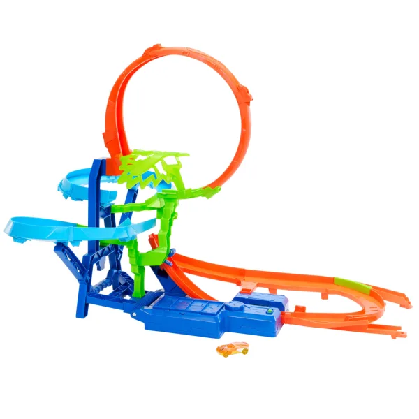 Hot Wheels Stunt Tracks: Set di piste Collisione aerea con macchinina – Mattel immagine 2