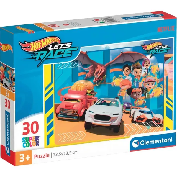 Hotwheels puzzle Supercolor da 30 pezzi - Clementoni immagine 1