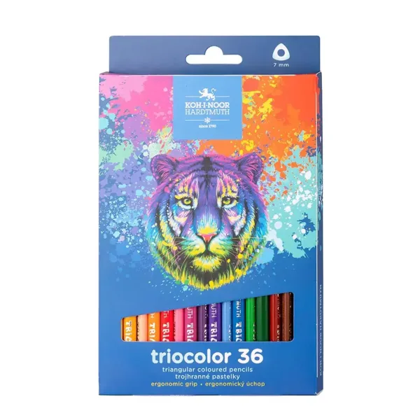 ICO: Koh-I-Noor 3135 Matite colorate esagonali in scatola con tigre, 36 pezzi immagine 1
