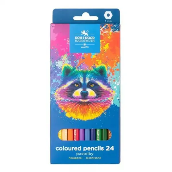 ICO: Koh-I-Noor 3554 Matite colorate esagonali in scatola con procione, 24 pezzi immagine 1
