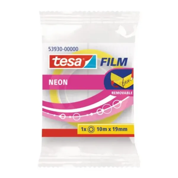 ICO: Nastro adesivo evidenziatore neon scrivibile Tesa, larghezza 19mm, disponibile in 2 varianti di colore immagine 1