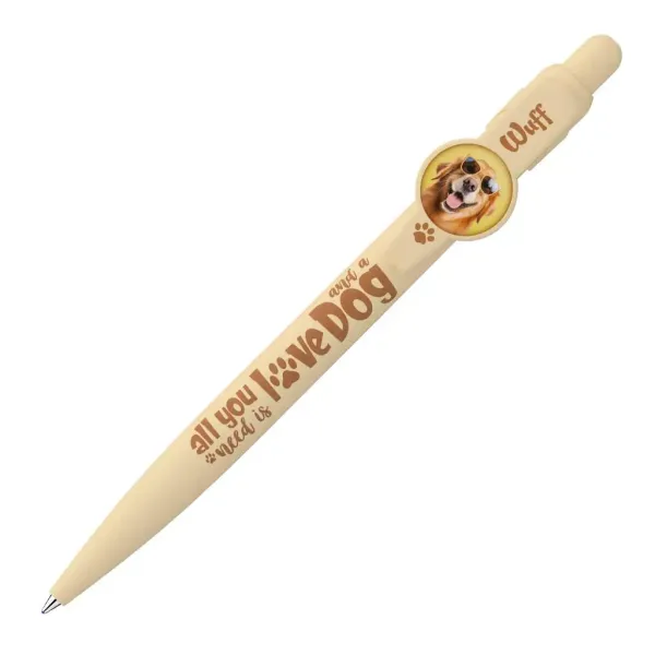 ICO: Penna a sfera con cani, colore beige immagine 1