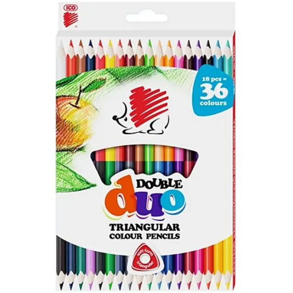 ICO: Set di matite colorate triangolari a doppia punta Riccio, 18 pezzi immagine 1