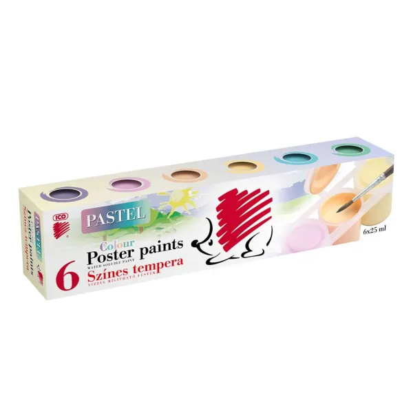 ICO: tempera in vasetti Süni, colori pastello, 6 x 25 ml immagine 1