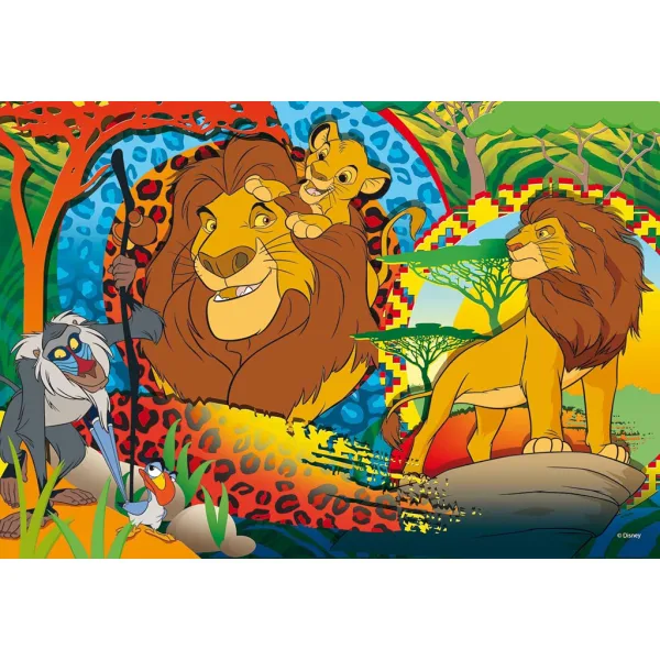 Il Re Leone 2 in 1 puzzle Eco maxi da 24 pezzi e album da colorare 70x50cm - Lisciani immagine 2