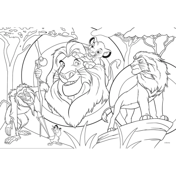Il Re Leone 2 in 1 puzzle Eco maxi da 24 pezzi e album da colorare 70x50cm - Lisciani immagine 3