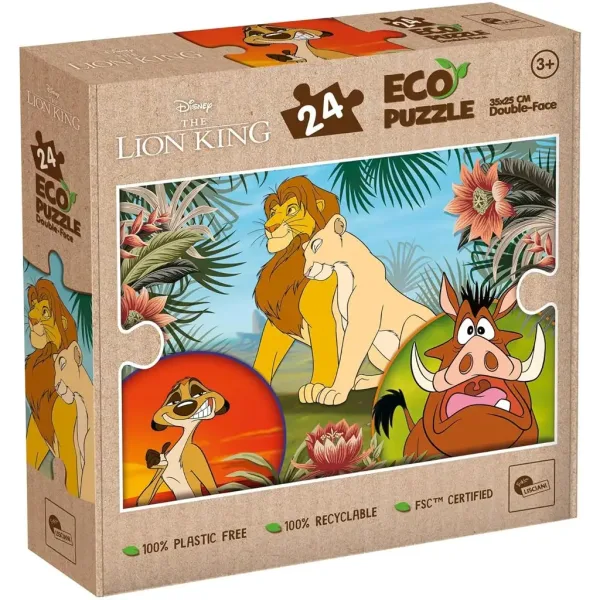 Il Re Leone 2 in 1 puzzle Eco mini da 24 pezzi e album da colorare 35x25cm - Lisciani immagine 1
