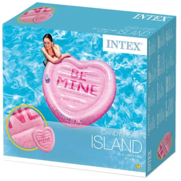 Intex: Isola gonfiabile a forma di cuore di caramella 145x142cm immagine 2
