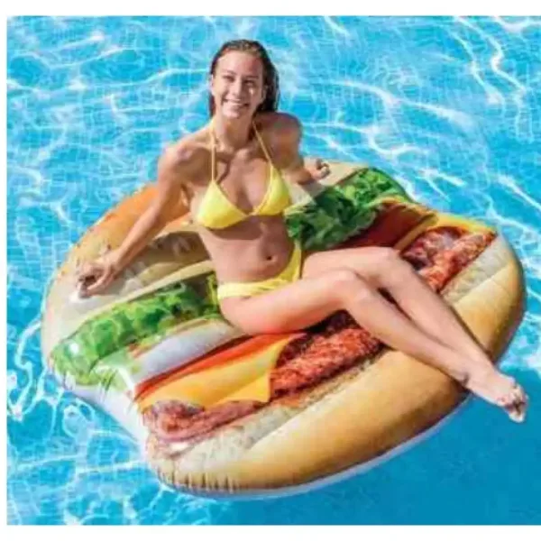 Intex: Materassino gonfiabile a forma di hamburger 145x142cm immagine 2