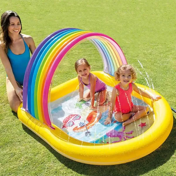 Intex: Piscina spruzzante arcobaleno 147x130x86cm immagine 3