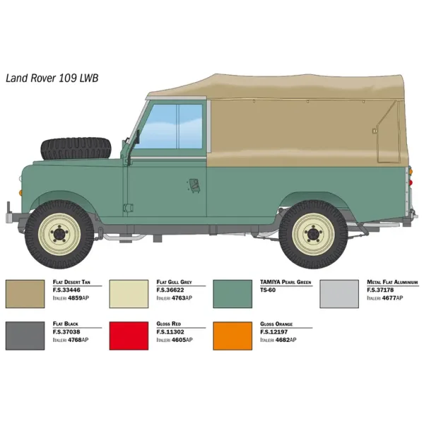Italeri 1/24 Land Rover 109 LWB fuoristrada modello immagine 3