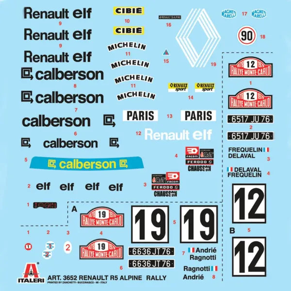 Italeri 1/24 Renault R5 Alpine Rally kit auto immagine 2